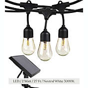 Ambience Pro Solar LED String Lights - S14, 2W, 27ft, 3000K