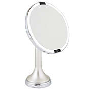 mDesign Sensor LED Lighted Makeup Vanity Mirror, 8" Round, 3X