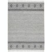 Nicole Curtis Series 3 Textured Diamond Indoor Rug Grey/Ivory 8' x 10'6"