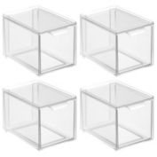 mDesign Stacking Plastic Storage Kitchen Bin with Pull-Out Drawers