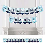 Big Dot of Happiness It&#39;s a Boy - Blue Baby Shower Bunting Banner - Party Decorations - Welcome Baby