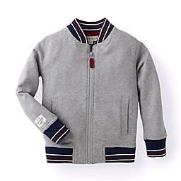Hope & Henry Boys' French Terry Baseball Jacket, Heather Gray, 6-12 Months