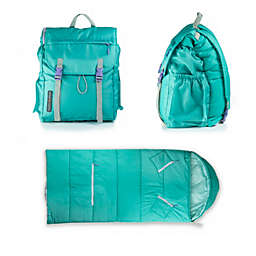 Mimish Sleep-N-Pack, 37 F Packable Kid's Sleeping Bag & Backpack, Outdoor Rated, Teacup Teal Shell /Light Teal, Kids (7-12 yrs)