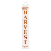 Happy Harvest Wood Porch Sign-White 11.75in