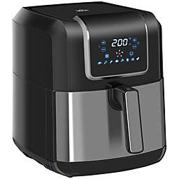 HOMCOM Air Fryer, 1700W 6.9 Quart Air Fryers Oven with Digital Display, 360? Air Circulation, Adjustable Temperature, Timer and Nonstick Basket for Oil Less or Low Fat Cooking, Black
