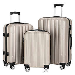 Ktaxon 3PCS Travel Luggage Set Bag ABS Trolley Hard Shell Suitcase