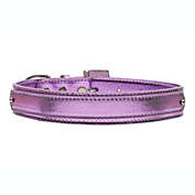 Mirage Pet Products 3/4" (18mm) Metallic Two-Tier Dog Collar, Purple Medium