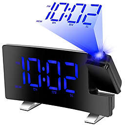 Infinity Merch Projection Alarm Clock with Radio Function 7.7In