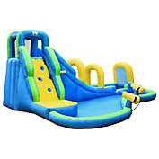Slickblue Inflatable Water Slide Kids Bounce House with Water Cannons and Hose Without Blower