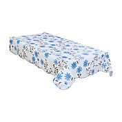 PiccoCasa Farmhouse Decorative Printed Tablecloth Table Cover Table Protector for Kitchen, Seamless Water Vinyl Rectangular Tablecloth 41 x 60 Inch for Wedding/Restaurant/Parties Tablecloth Decoration Blue Flower Pattern Floral Printed