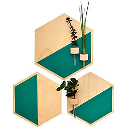 Juvale Hanging Wall Planters, Hexagon Wall Decor (2 Sizes, 3 Pack)