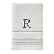 SKL Home By Saturday Knight Ltd Casual Monogram Bath Towel R - 28X54", White