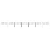 Home Life Boutique Garden Fence with Spear Top Steel 468.5"x31.5" Black