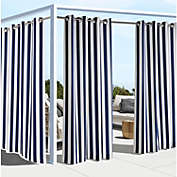 Commonwealth Outdoor Decor Coastal Stripe Grommet Top Curtain Panel - 50x84&#39;&#39; - Navy