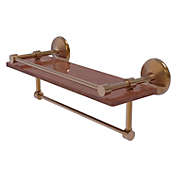 Allied Brass Monte Carlo Collection 16 Inch IPE Ironwood Shelf with Gallery Rail and Towel Bar