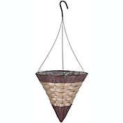 Gardener Select GSARA809 Cone Hanging Basket, Dark Brown with Tan Band, 14