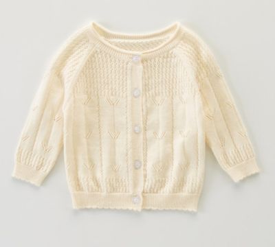 Laurenza&#39;s Baby Toddler Girls Ivory Knit Cardigan Sweater