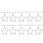 Northlight 100 Clear Twinkling Star Icicle Christmas Lights - 10.1 ft White Wire