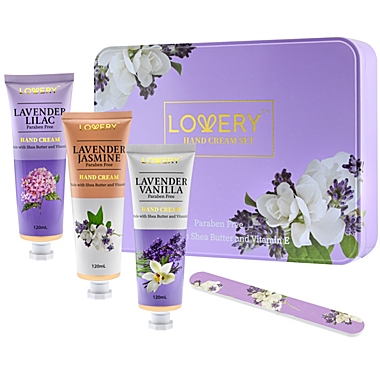 Lovery Lavender Hand Lotion Set - Pack of 3 Luxury Hand Creams - Bonus Nail File. View a larger version of this product image.