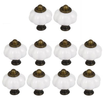 Unique Bargains 10-Pack Cabinet Drawer Pull Handle Knob White Finish