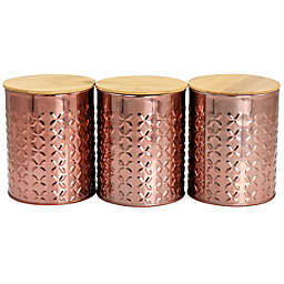 MegaChef 3 Piece Aluminum Canister Set in Copper