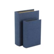 Cheungs Home Decorative Canter Isle Navy Blue Linen Book Box Set