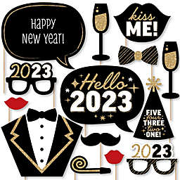 Big Dot of Happiness Hello New Year - 2022 NYE Party Photo Booth Props Kit - 20 Count