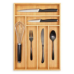 Juvale Bamboo Drawer Organizer Tray for Silverware, Utensils, Cutlery, Kitchen (17 x 12 x 2 In)