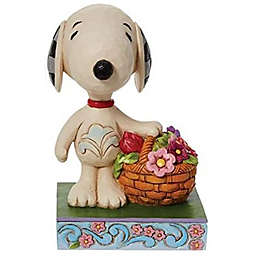 Enesco Peanuts Jim Shore Snoopy Tulips Happiness Is A Basket Of Blooms Figurine