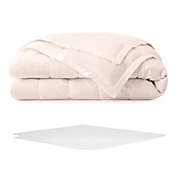 Unikome TENCEL(TM) Lyocell Luxury Quilted 75% White Down Lightweight  Blanket in Pink, 108x90&#39;&#39;
