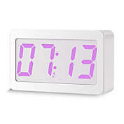 Infinity Merch Digital LED RGB Alarm Clock Display with 115 Colors in Whte