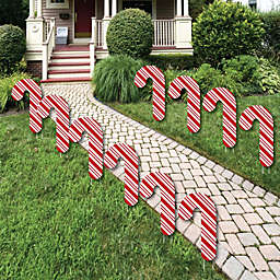 Big Dot of Happiness Candy Cane Lawn Decorations - Outdoor Holiday and Christmas Yard Decorations - 10 Piece