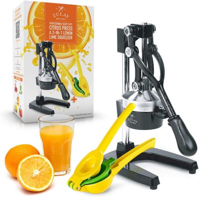 Zulay Kitchen Manual Citrus Press and Orange Squeezer + 2 in 1 Metal Lemon Squeezer COMPLETE SET