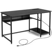 Slickblue 55 Inch Computer Desk with Power Outlets and USB Ports for Home and Office
