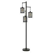 Cal Lighting 60W x3 Pacific metal floor lamp with metal mesh shades with a pole 3 way rotary switch (Edison bulbs included)