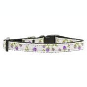 Mirage Pet Products Roses Nylon Ribbon 3/8" Wide Dog Collar, Purple X-Small