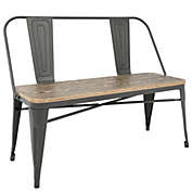 Contemporary Home Living 42" Brown Bamboo Seat with Gray Stand Bench