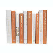 Booth & Williams Orange and White Team Colors  Decorative Books, One Foot Bundle of Real, Shelf-Ready Books