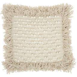 Mina Victory Life Styles Loop Stripe Center Natural Throw Pillow - Off-White 18