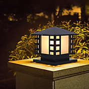 Stock Preferred Outdoor Pillar Lamp Lantern Landscape Black