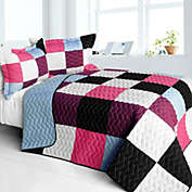 Blancho Bedding Sweet Berry Smack 3PC Vermicelli - Quilted Patchwork Quilt Set (Full/Queen Size)