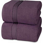 Utopia Towels 2-Pack Luxurious Jumbo Bath Towel Sheets (35 x 70 Inches )- 600 GSM, Plum