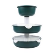 Stock Preferred 360°Rotation Kitchen Hot Pot Platter Drain Basket in Blue