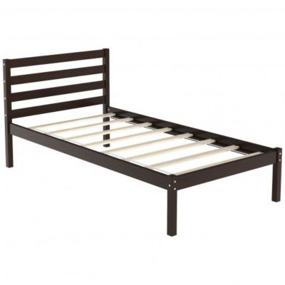 Costway Twin Size Wood Platform Bed, Wooden Platform Bed Frame Twin