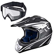 AHR Full Face MX Helmet with Goggles Motocross Dirt Bike Motorcycle