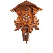 Alexander Taron 10.5" Brown, Orange, and White Engstler Contemporary Full Size Weight-Driven Cuckoo Clock