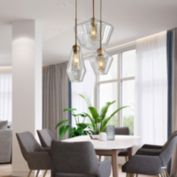 Infinity Merch Chandelier Pendant Light Ceiling Fixture Lamp Clear