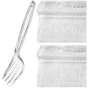 Stock Your Home Heavyweight Disposable Clear Plastic Forks - 100 pack
