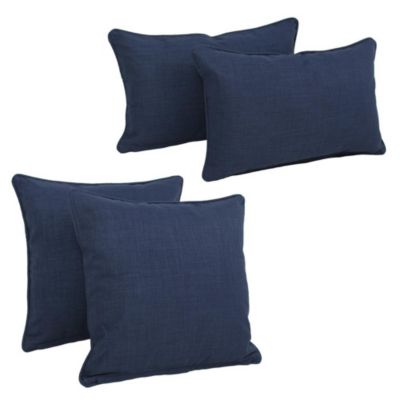 Blazing Needles Blue Azure 17" Spun Polyester Outdoor Throw Pillows Set of 2 