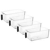 Lexi Home Eco Conscious Clear Acrylic Fridge and Cabinet Organizer with Handle Set of 4